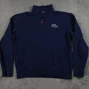 Polo‎ Ralph Lauren Sweater Mens Large Blue 1/4 Zip Pullover Preppy Casual Golf
